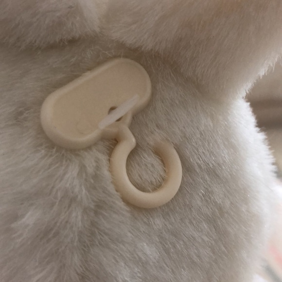 2 NWT Easter Bunny Rabbit White Wearing lace and gingham stuffed animals - Picture 13 of 16